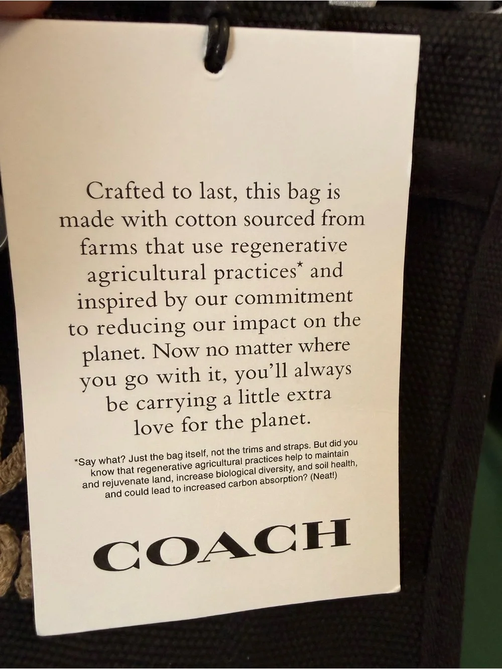 Coach New York Black Canvas Tote with Gold Logo size 20